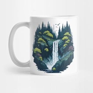 Waterfall in the forest Mug